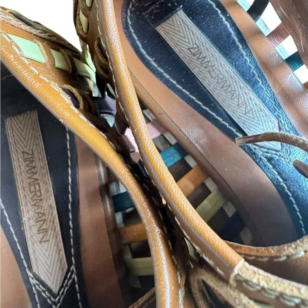 Zimmermann Woven Lace Up Derby Flats 39